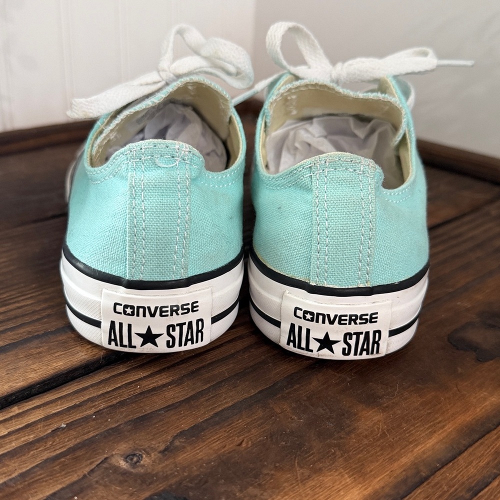 Tiffany Blue Converse Chuck Taylor All Star Aqua Low-Top Sneakers - Picture 4 of 8